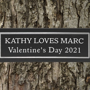 Personalized 3&quot; x 9&quot; Outdoor Plaque-  Custom Engraved for Bench, Memorial, Dedication, Garden, Scout Project - Free Layout Prior to Purchase