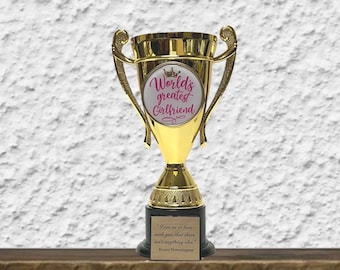 World’s Greatest Girlfriend Trophy – Personalized Gift, Cup Trophy, Valentine’s Day, World’s Best Girlfriend, Custom Trophy