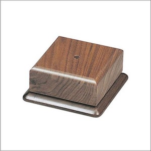 Solid Walnut Wood Base - 4 3/4&quot; x 2  1/2&quot; - Display for Urn, Art, Collectible, Award with Custom Engraved Head Plate