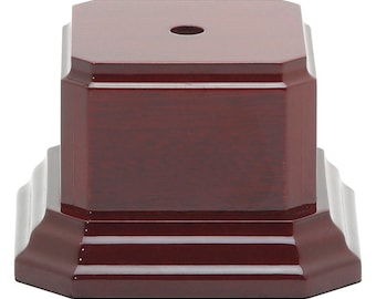 High Gloss Rosewood Base Display 2 1/4" H x 3 1/2" W for Urn, Cup, Vase, Figurine, Artwork, Crystal, and More - Custom Engraved Head Plate