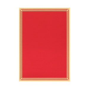 May include: A red card with a gold border. The card is blank.