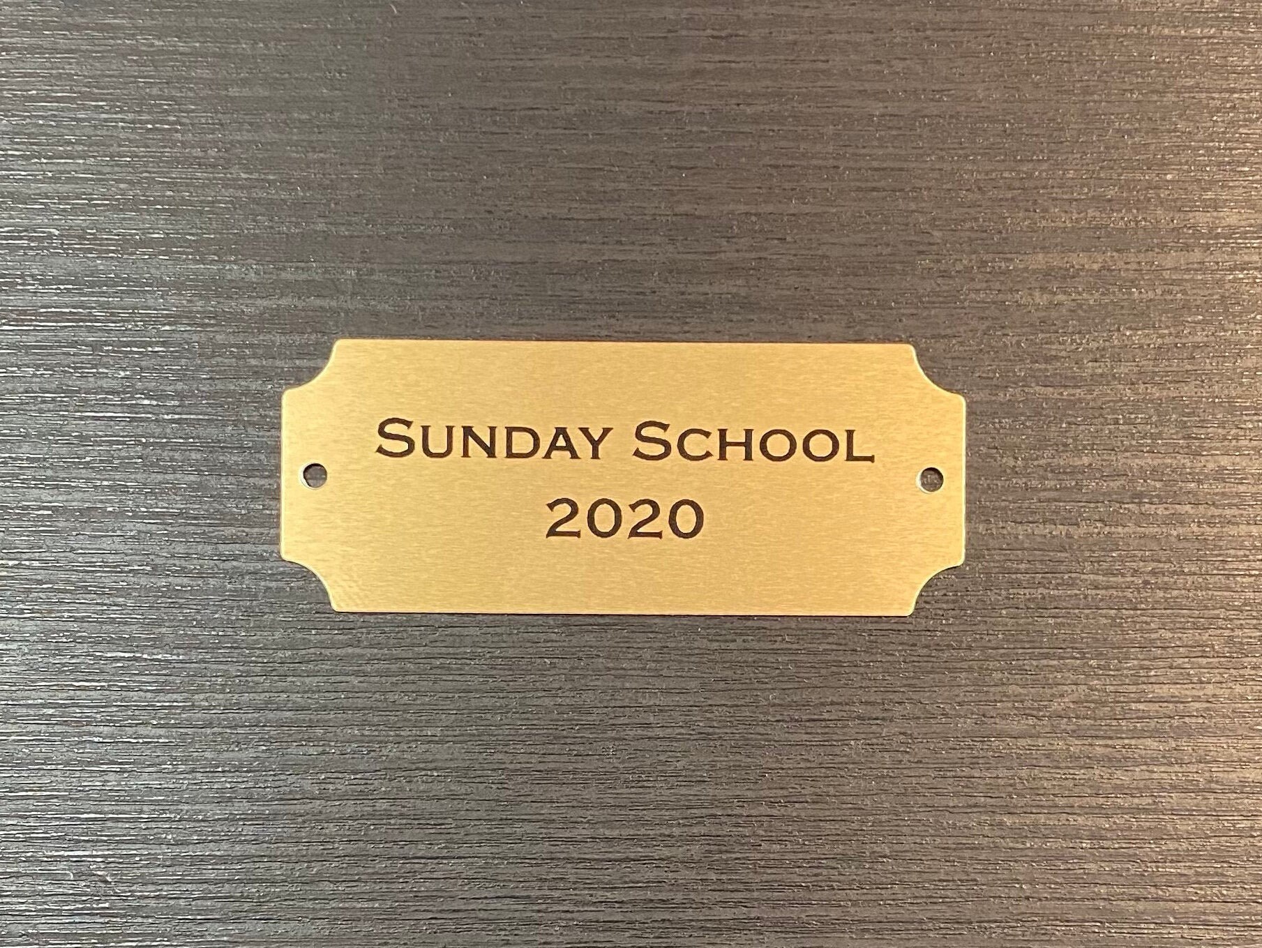 Custom Laser Engraved Brass Color Name Plate - 2x6 Inch Rectangle Plaque For Gift, Art, Label