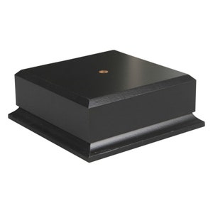 Matte Black Wood Base Display 2 1/8" H x 5 1/2" W for Urn, Cup, Vase, Perpetual Award, Artwork, and More with Custom Engraved Head Plate