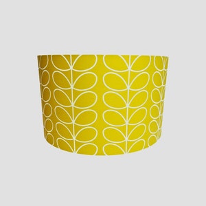 Linear stem print lampshade in dandelion/mustard image 3