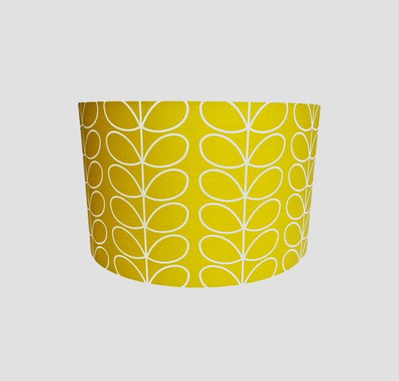 Linear stem print lampshade in dandelion/mustard image 3