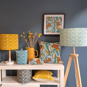 Linear stem print lampshade in dandelion/mustard image 4