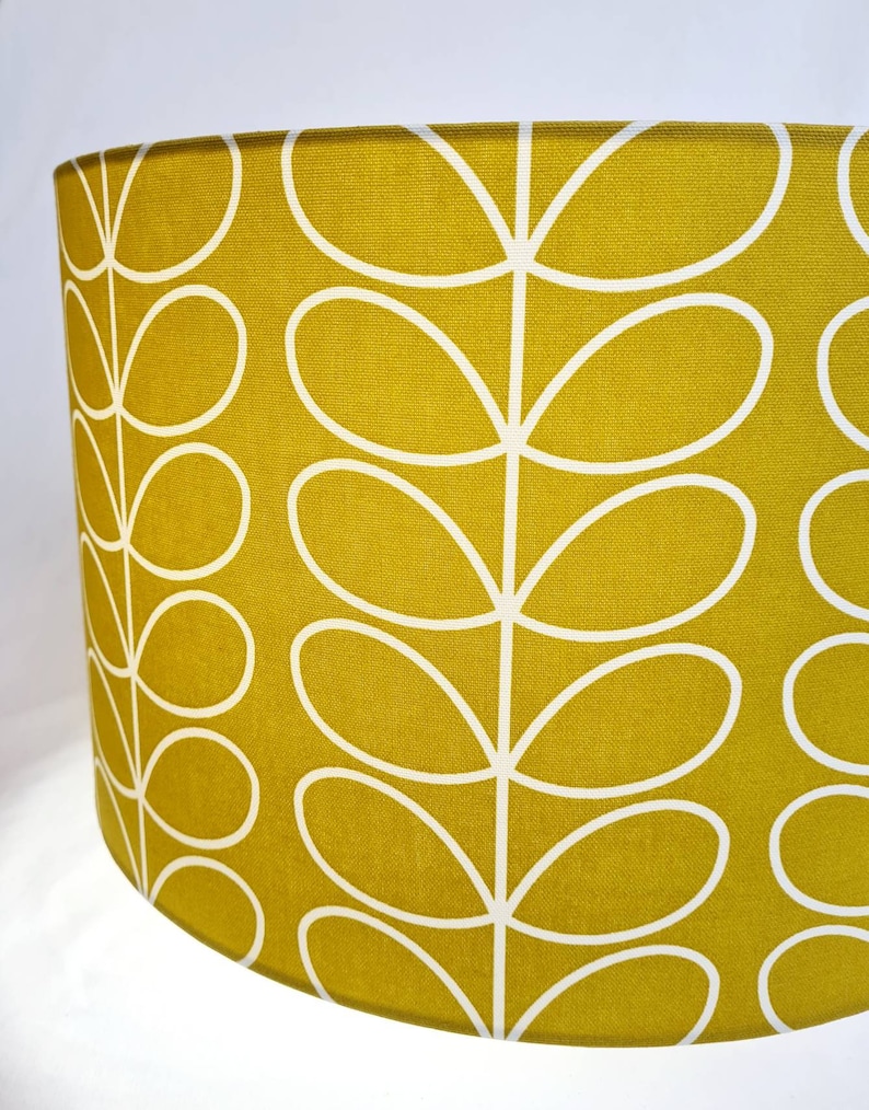 Linear stem print lampshade in dandelion/mustard image 2