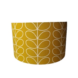 Linear stem print lampshade in dandelion/mustard image 1