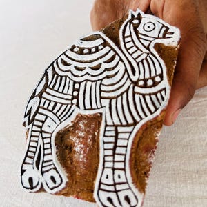 Timbro in legno di cammello / Timbro in legno indiano intagliato a mano per tessuti, argilla e artigianato / Timbro con motivo del deserto del Rajasthan