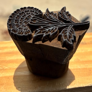 Floral Hand-Carved Wooden Block Print Stamp Hand Block Paper, Fabric & Craft Printing Stamp Hand Made Sheesham Wooden Block Print Stamp