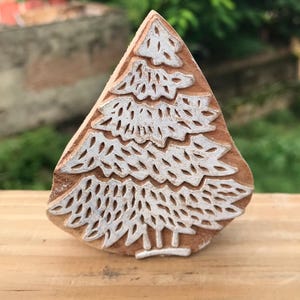 Handmade Wooden Printing Block – Leaf Foliage Design Stamp for Fabric, Clay, Paper & Textile Printing