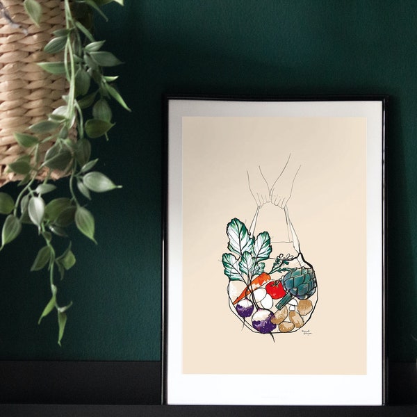 Affiche Panier légumes - Illustration Margot Changeon