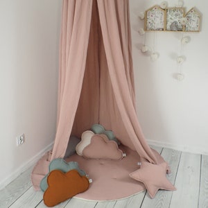 Musselin Baldachin Dusty pink / Rosa / Kinder zimmer / Baby zimmer / zelt / Betthimmel Bild 2