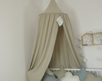 Muslin canopy Beige Caffe Latte Natural / Bed canopy / Kids Baby canopy / Crib canopy / Play canopy / Hanging canopy /  layette / fun