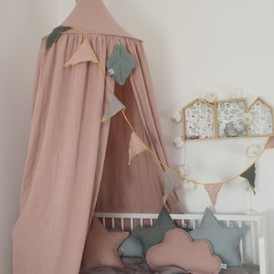 Musselin Baldachin Dusty pink / Rosa / Kinder zimmer / Baby zimmer / zelt / Betthimmel Bild 6