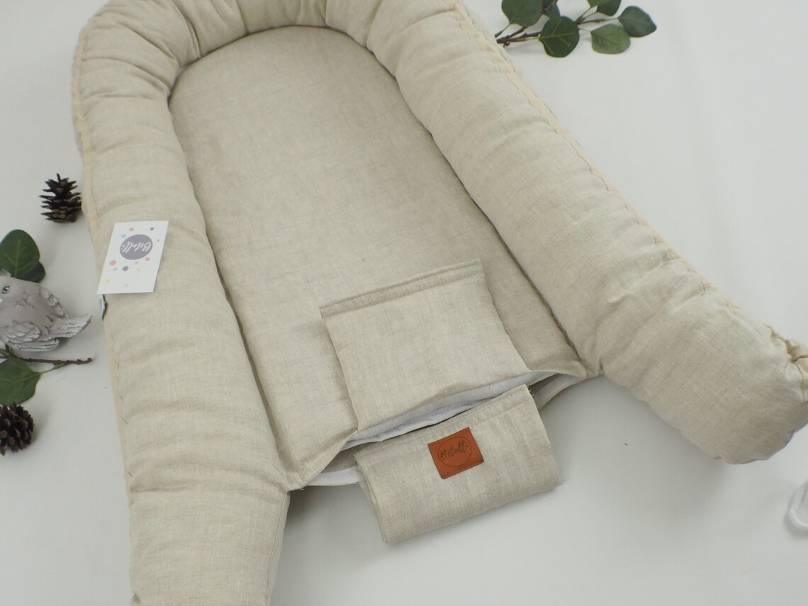 Natural Linen Baby nest / beige babynest / with a removable Etsy