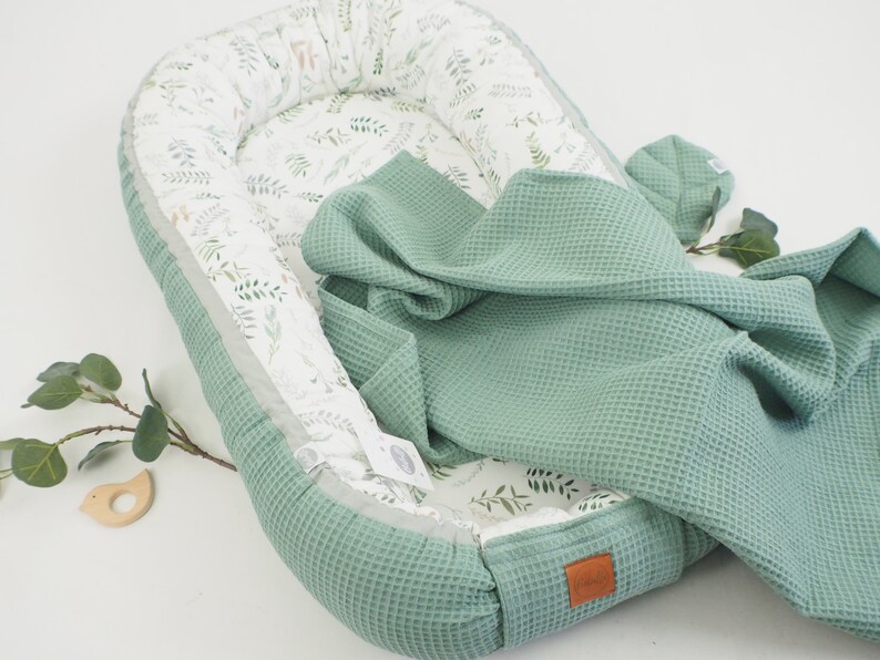 LOOLAY Babynest Bio-Baumwolle - Waffelpique Unterlage 70x35cm Rosa