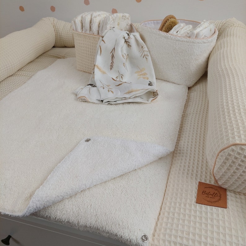 Ensemble I Matelas à langer Bébé avec housse amovible I crème blanche image 2