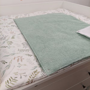 Ensemble I Matelas à langer Bébé avec housse amovible I fleurs sauge vert image 6