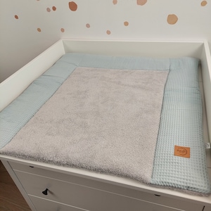 Set I Baby changing mat with detachable cover I Sagegreen Grey terry fabric waffel Set A