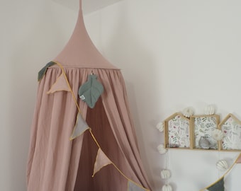 Muslin canopy Woodrose / Dusty pink / Bed canopy / Kids Baby canopy / Crib canopy / Play canopy / Hanging canopy