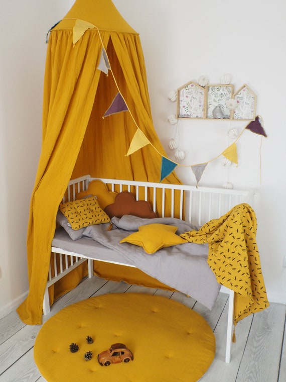 Mustard Canopy Muslin Canopy Honey Canopy Bed Canopy Baby