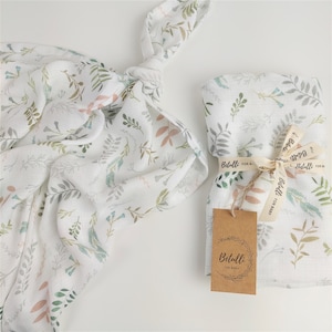 Babywickel - leichte Babydecke - Bambus Musselin Windel - Pucktuch - Kuscheltuch - Musselintücher - Mullwindeln - Spucktücher - Botanisch