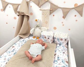 Waterproof Baby changing mat with / without terry cloth cover option | Marine design whales balloons