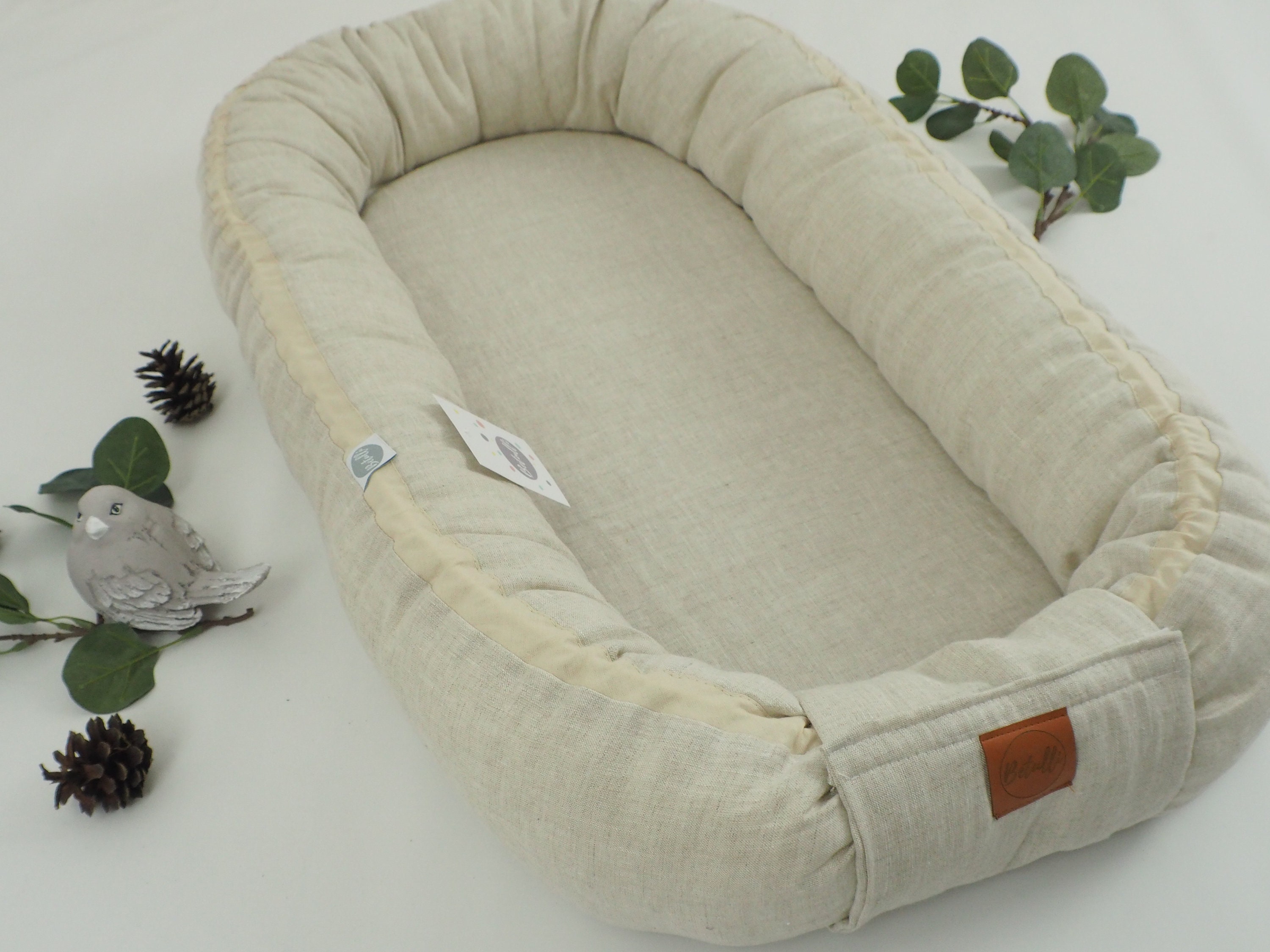 Natural Linen Baby nest / beige babynest / with a removable Etsy
