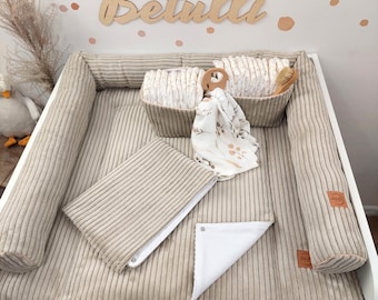 Corduroy Changing Mat with Removable Waterproof Snap-On Pad | Sand Beige | Soft Changing Mat | Handmade