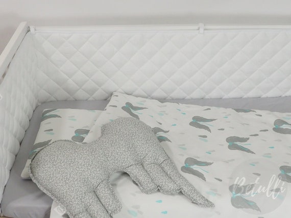 Cot Bumper Crib Bumper For Baby Bed Powder Pink Quilted Etsy