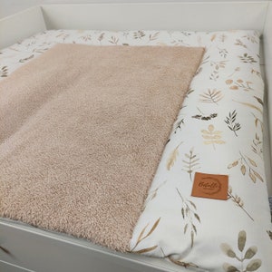 Ensemble I Matelas à langer Bébé avec housse amovible I Herbe bohème Naturel Beige clair Set A