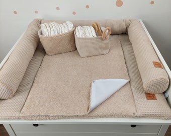 Set I Fasciatoio con fodera impermeabile staccabile I Waffel in spugna Boho Beige Chiaro