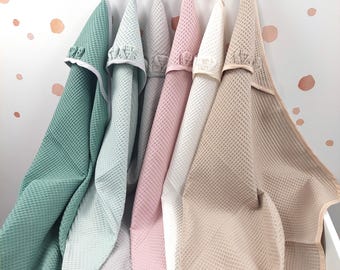 Baby towel with a hood -  Baby swaddle - Gender neutral baby gift - Natural - Layette for Baby