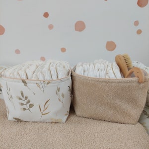 Set I Baby changing mat with detachable cover I Boho grass Natural Light Beige terry fabric image 4