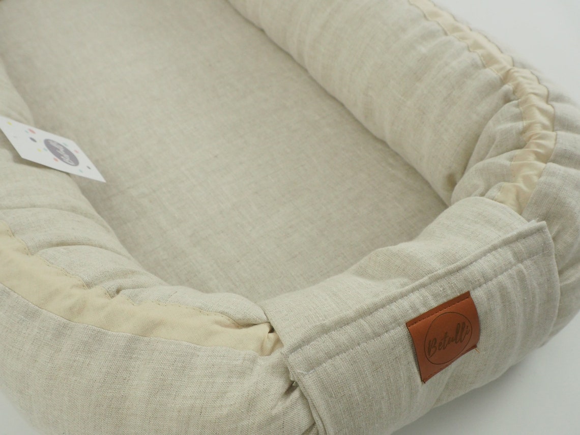 Natural Linen Baby nest / beige babynest / with a removable Etsy