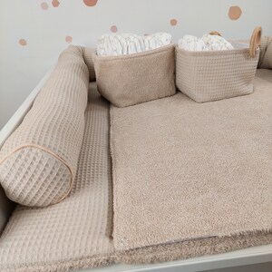 Set I Baby changing mat with waterproof detachable cover I Boho Light Beige terry fabric waffel zdjęcie 3