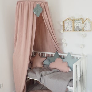 Musselin Baldachin Dusty pink / Rosa / Kinder zimmer / Baby zimmer / zelt / Betthimmel Bild 5