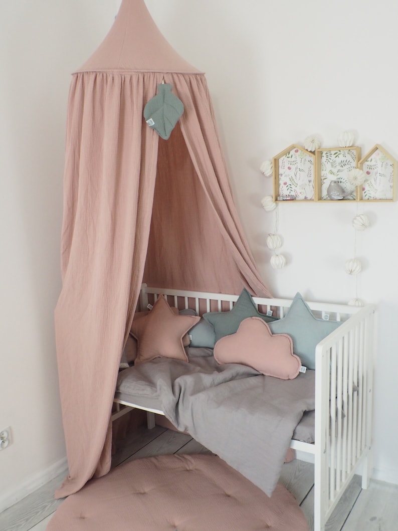 Muslin Canopy Woodrose / Dusty Pink / Bed Canopy / Kids Baby Etsy UK