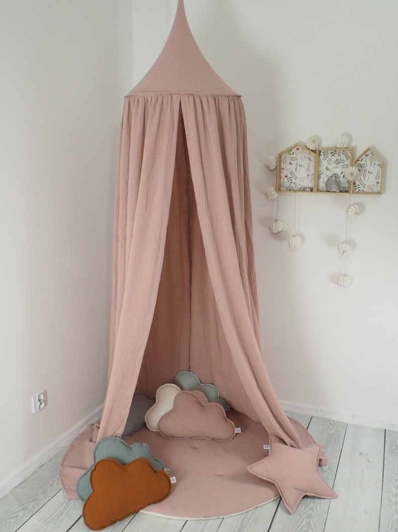 Muslin Canopy Woodrose / Dusty Pink / Bed Canopy / Kids Baby Etsy UK