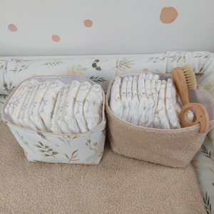 Ensemble I Matelas à langer Bébé avec housse amovible I Herbe bohème Naturel Beige clair image 5