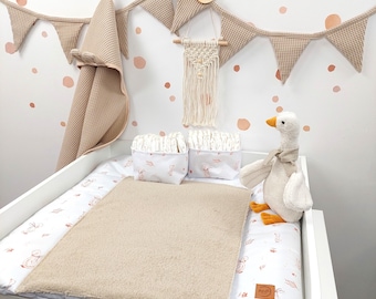 Waterproof Baby changing mat with / without terry cloth cover option | beige geese goose