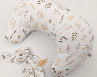 Large Nursing pillow with removable cover Boho Beige