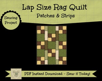 Sewing Instructions Download:  Patches & Strips Rag Quilt ~ Lap Size