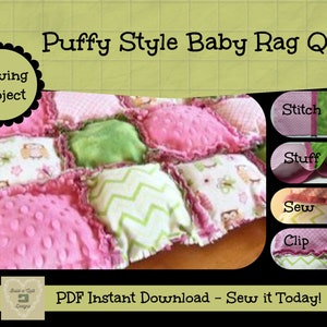 Sewing Instructions Download:  Puffy Style Baby Rag Quilt