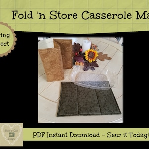 Sewing Instructions Download:  Fold &#39;n Store Casserole Mat ~ Large Hot Pad