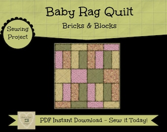 Sewing Instructions Download:  Bricks & Blocks Baby Rag Quilt