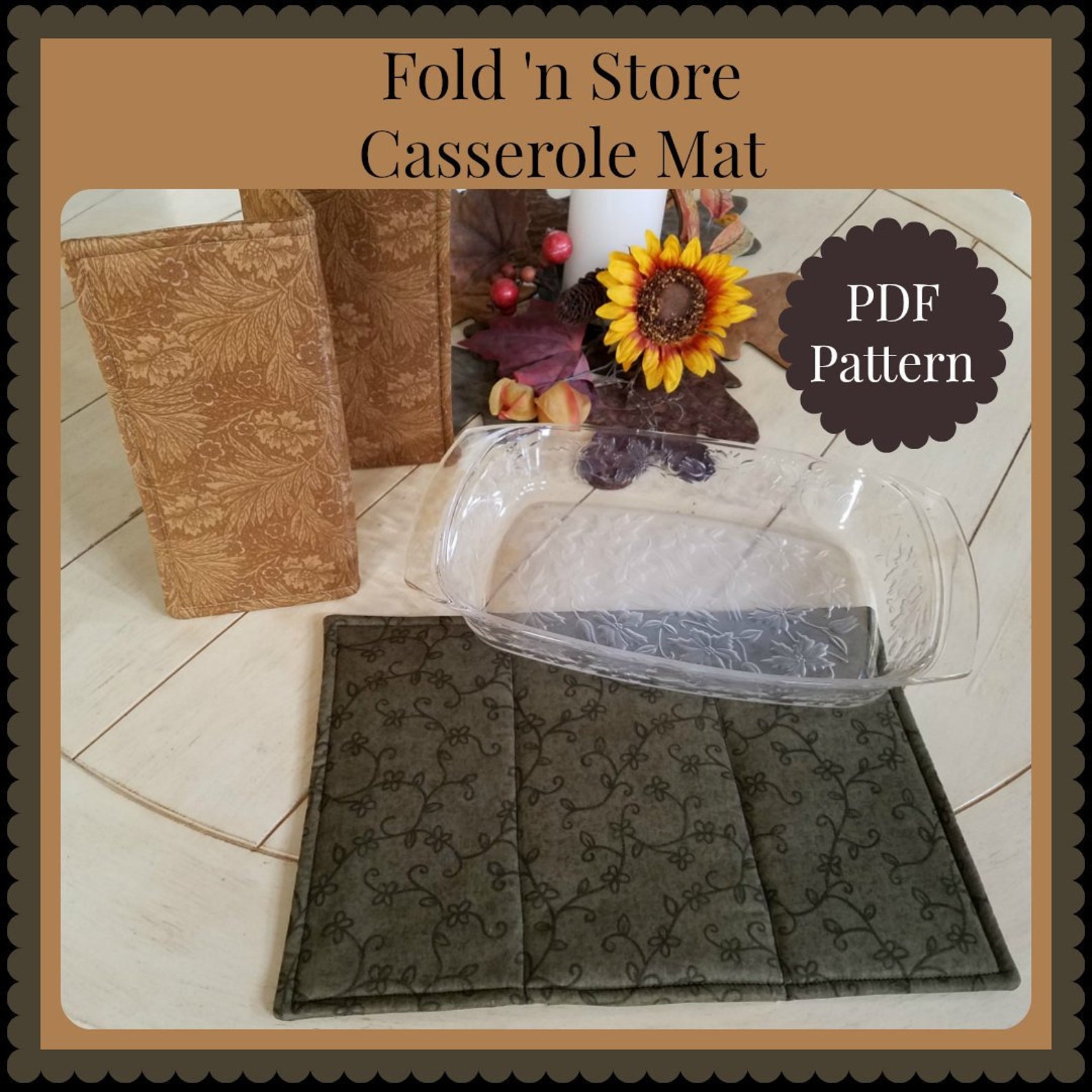 Pattern Download Fold 'n Store Casserole Mat Hot Pad Etsy