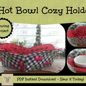 Sewing Instructions Download: 1 Hour Hot Bowl Cozy Holder Petal Style image 1