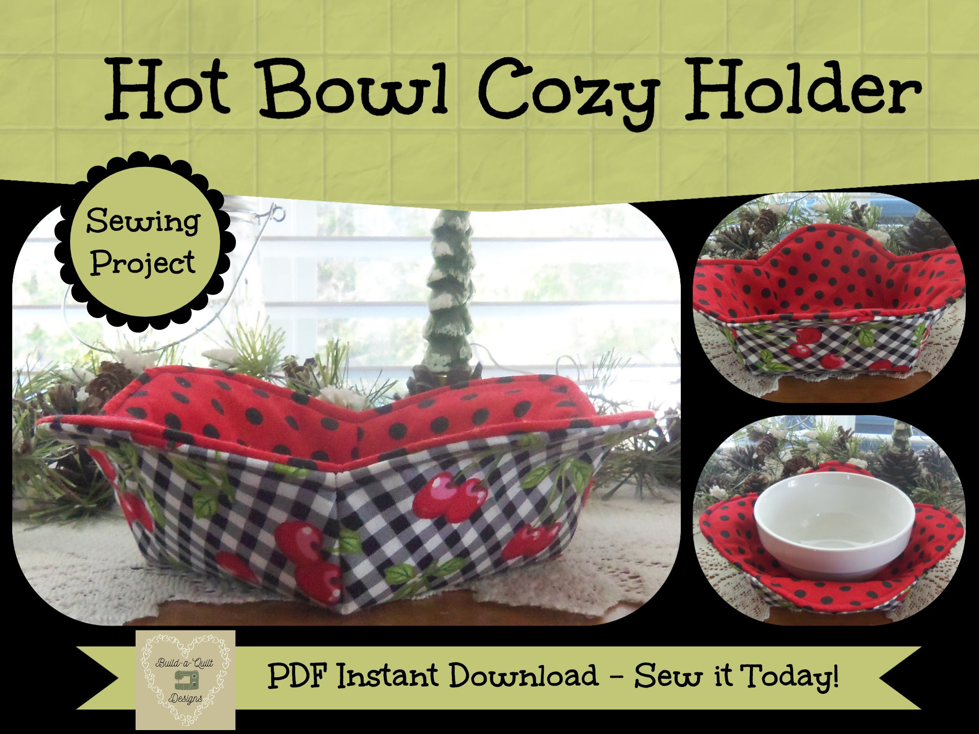 Sew a Reversible Microwave Safe Bowl Cozy - The Birch Cottage